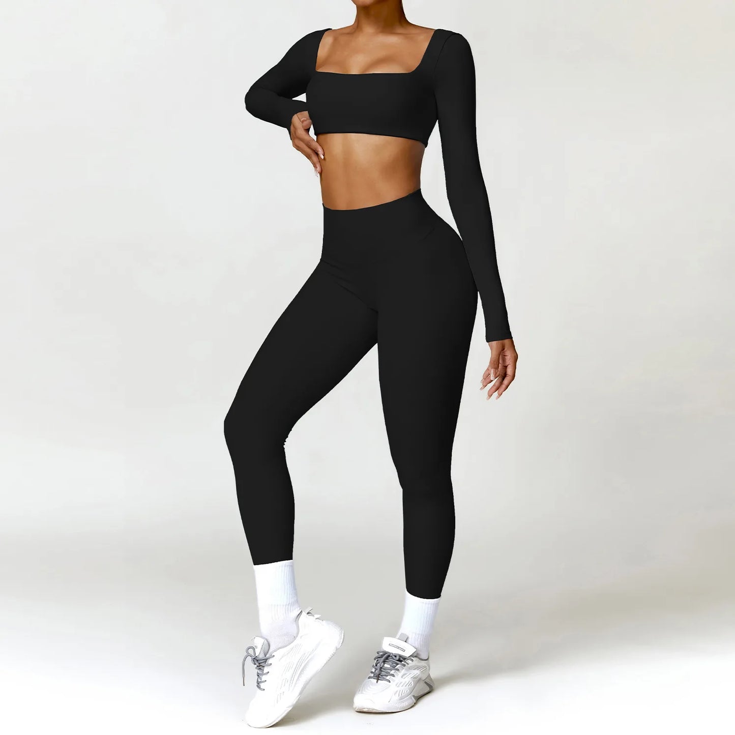 Long Sleeve Gym Workout Suit Set