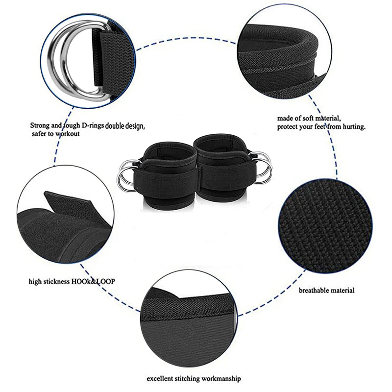 2PCS Ankle Straps D-Ring Cable Cuffs