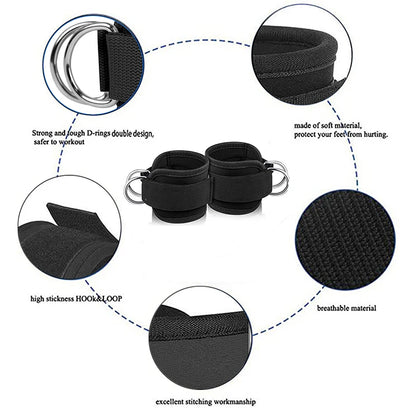 2PCS Ankle Straps D-Ring Cable Cuffs