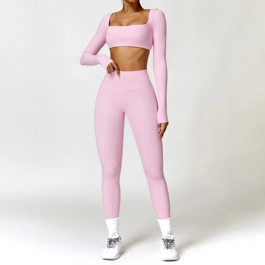 Long Sleeve Gym Workout Suit Set